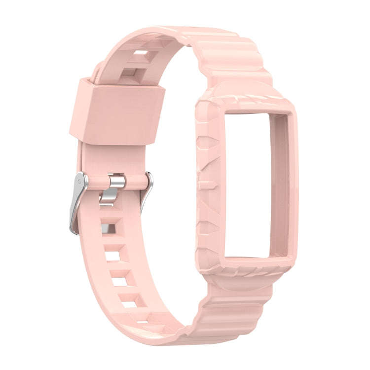 For Fitbit Charge 4 SE Silicone One Body Armor Watch Band(Pink)