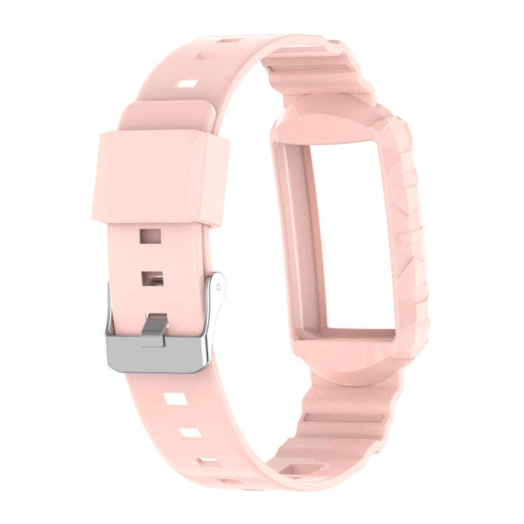 For Fitbit Charge 4 SE Silicone One Body Armor Watch Band(Pink)