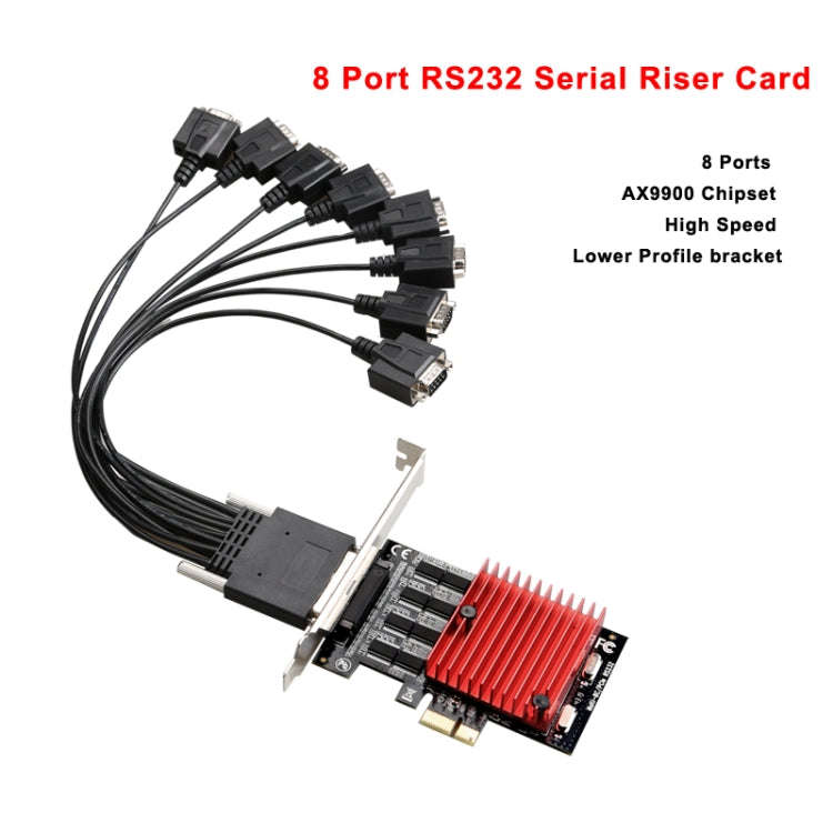 PCIE to DB9 RS232 Serial Port Expansion Card PCI-E Express Riser Card Converter