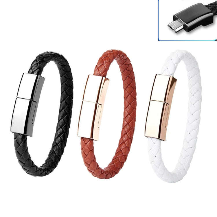 XJ-71 20cm USB to Micro USB Bracelet Charging Data Cable(Brown)