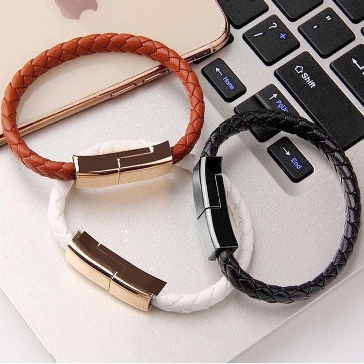 XJ-71 20cm USB to Micro USB Bracelet Charging Data Cable(Brown)