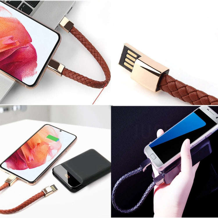 XJ-71 20cm USB to Micro USB Bracelet Charging Data Cable(Brown)
