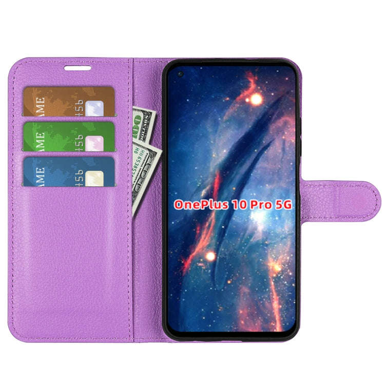 For OnePlus 10 Pro 5G Litchi Texture Horizontal Flip Protective Case with Holder & Card Slots & W...