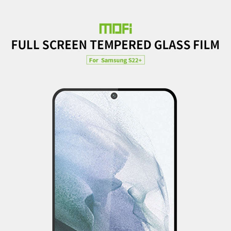 For Samsung Galaxy S22+ 5G MOFI 0.18mm Ultra-thin 9H 2.5D Full Screen Tempered Glass Film(Black)