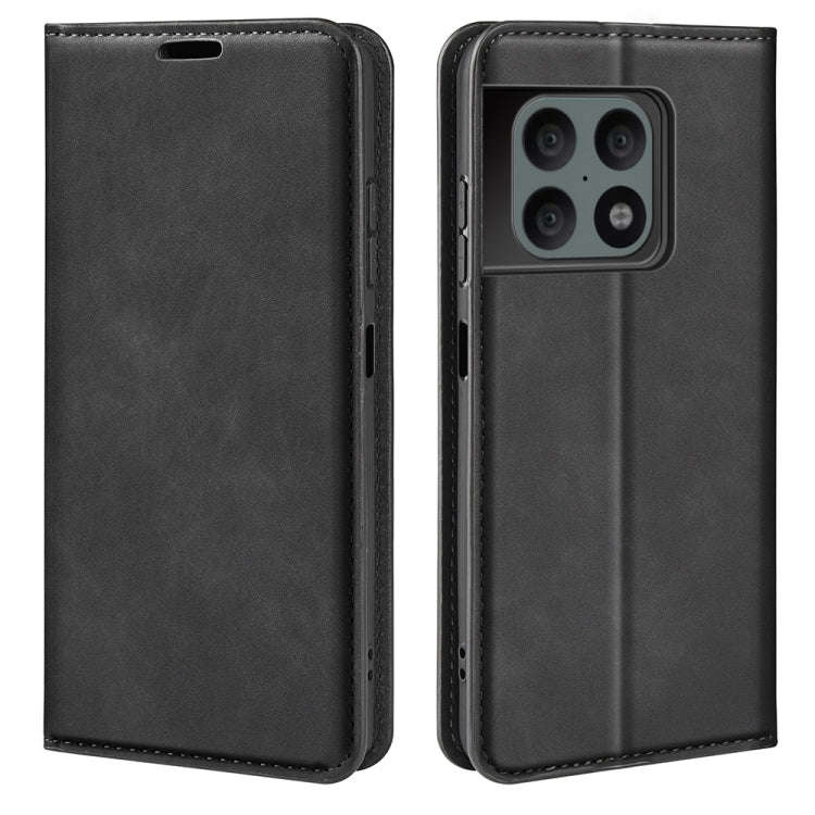 For OnePlus 10 Pro 5G Retro-skin Magnetic Suction Phone Leather Case with Holder & Card Slots & W...