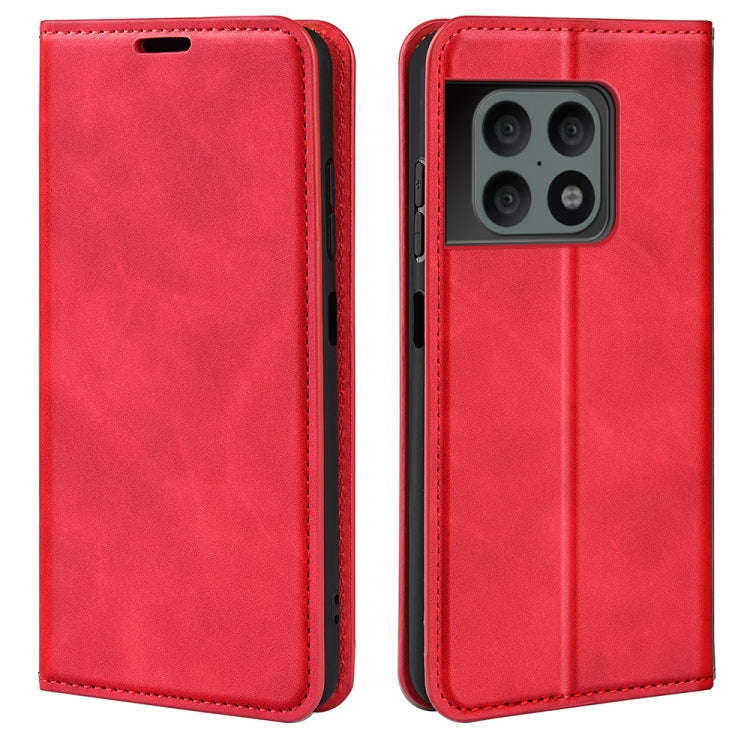 For OnePlus 10 Pro 5G Retro-skin Magnetic Suction Phone Leather Case with Holder & Card Slots & W...