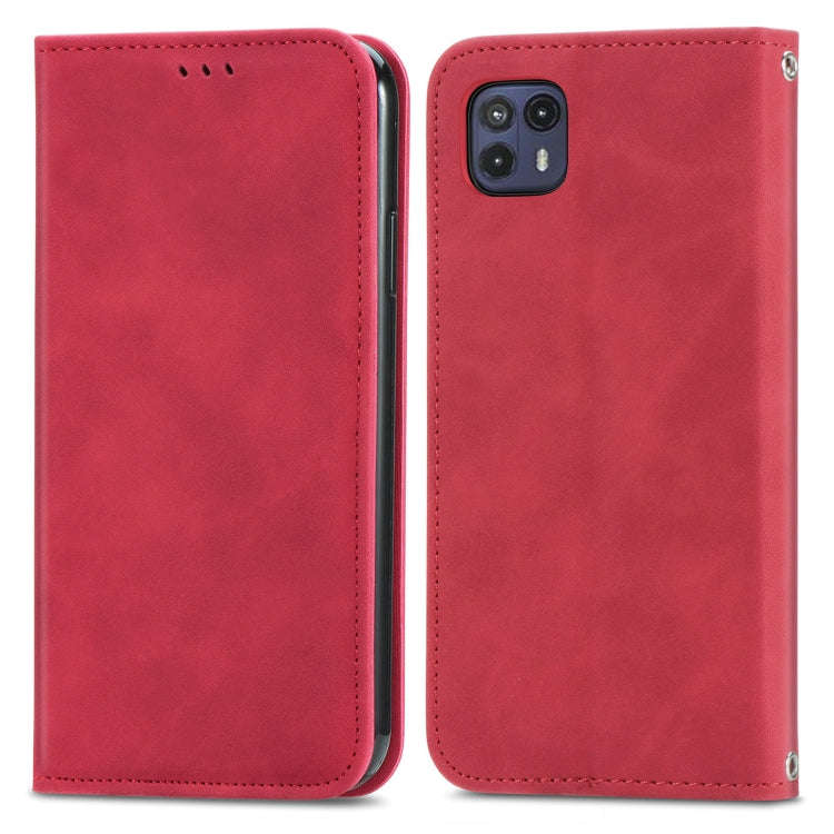 For Motorola Moto G50 5G Retro Skin Feel Magnetic Horizontal Flip Leather Case(Red)