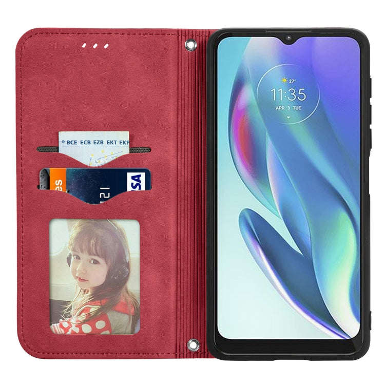 For Motorola Moto G50 5G Retro Skin Feel Magnetic Horizontal Flip Leather Case(Red)