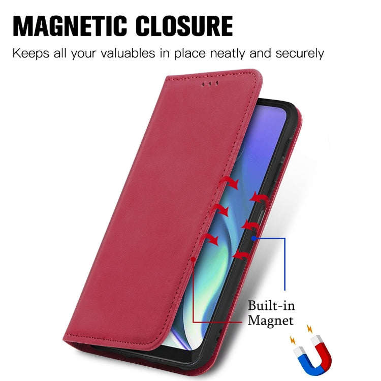For Motorola Moto G50 5G Retro Skin Feel Magnetic Horizontal Flip Leather Case(Red)