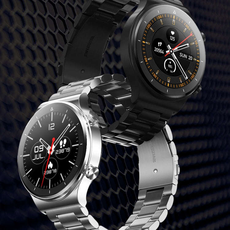 N58 IP67 1.28 inch Touch Color Screen Smart Watch(Stainless Steel Black)
