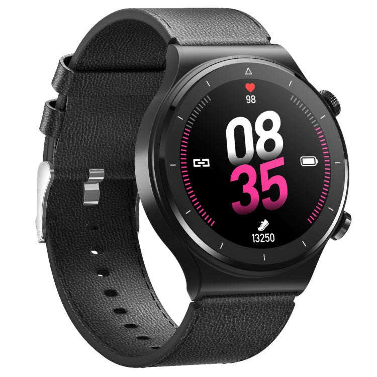 N58 IP67 1.28 inch Touch Color Screen Smart Watch(Leather Black)