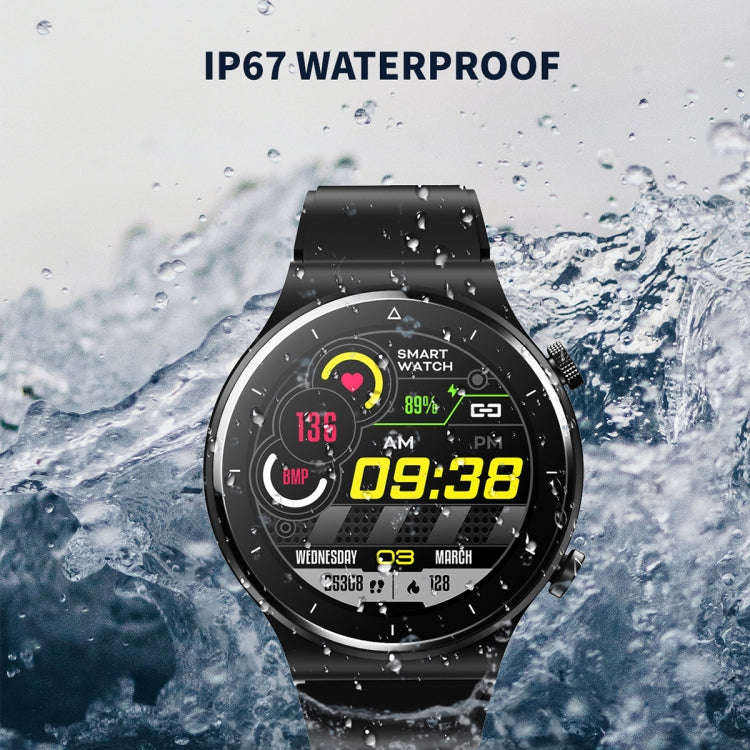 N58 IP67 1.28 inch Touch Color Screen Smart Watch(Leather Silver)