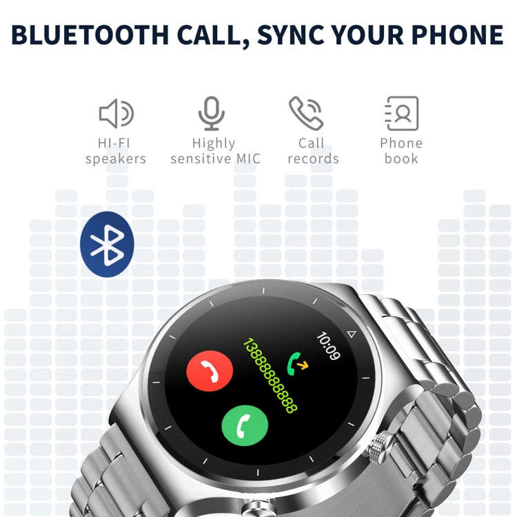 N58 IP67 1.28 inch Touch Color Screen Smart Watch(Leather Silver)