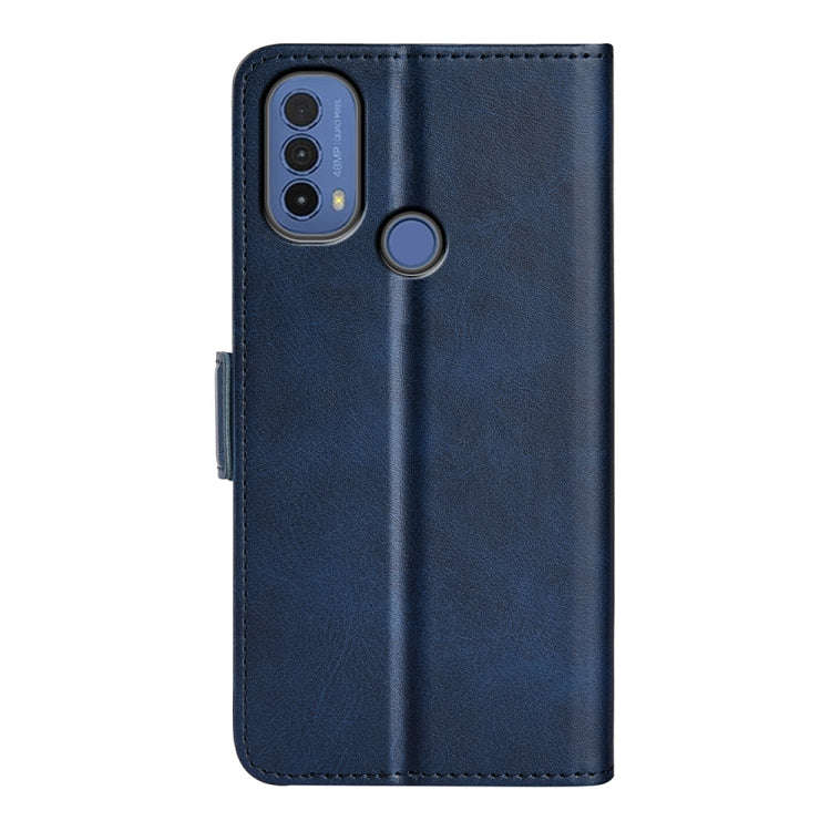 For Motorola Moto E30 / E40 Dual-side Magnetic Buckle Leather Phone Case(Dark Blue)