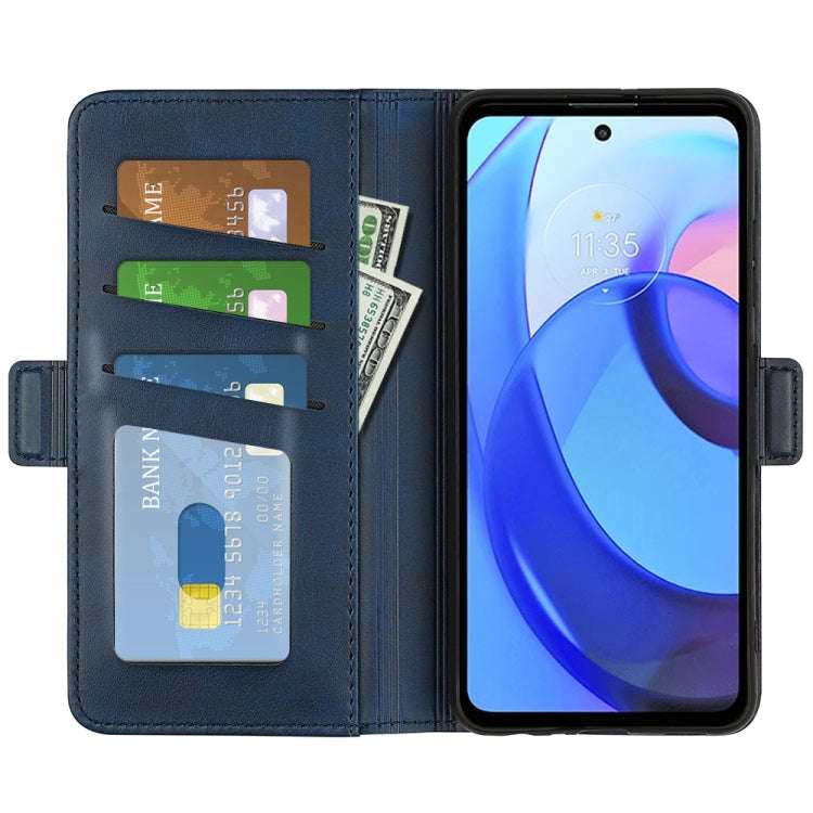 For Motorola Moto E30 / E40 Dual-side Magnetic Buckle Leather Phone Case(Dark Blue)