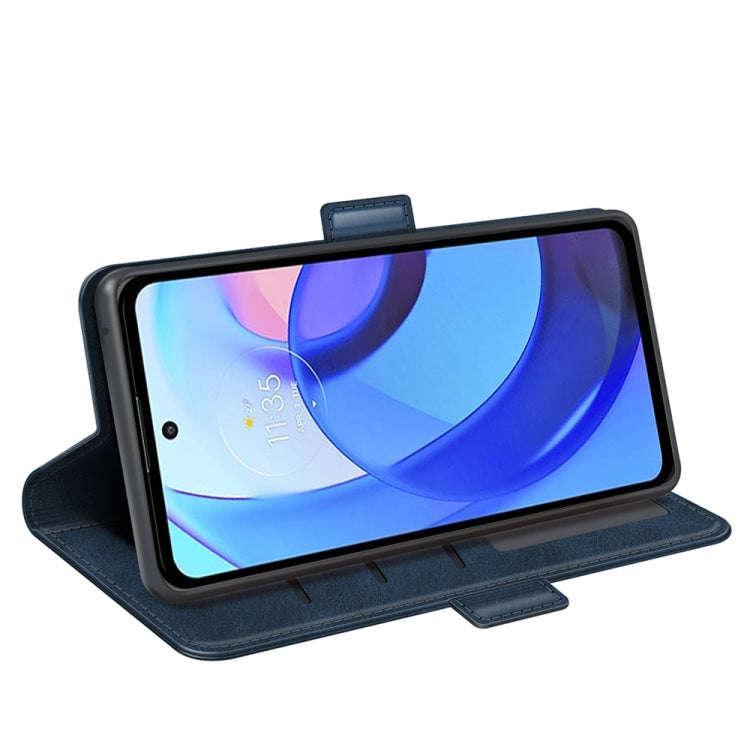 For Motorola Moto E30 / E40 Dual-side Magnetic Buckle Leather Phone Case(Dark Blue)