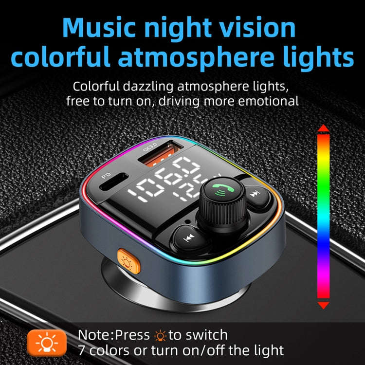 C87B PD QC3.0 Quick Charger Bluetooth 5.0 FM Transmitter Hands-free MP3 U Disk Car Music Player Kit