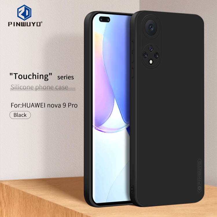 For Huawei nova 9 Pro PINWUYO Liquid Silicone TPU Phone Case(Black)