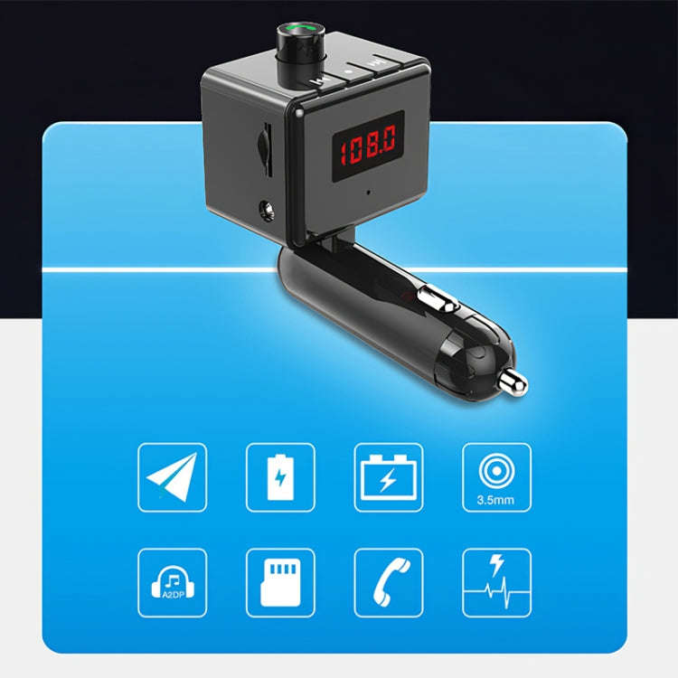 BS6 Wireless Car Bluetooth Aux Interface MP3 Player Swivel USB Port Charger