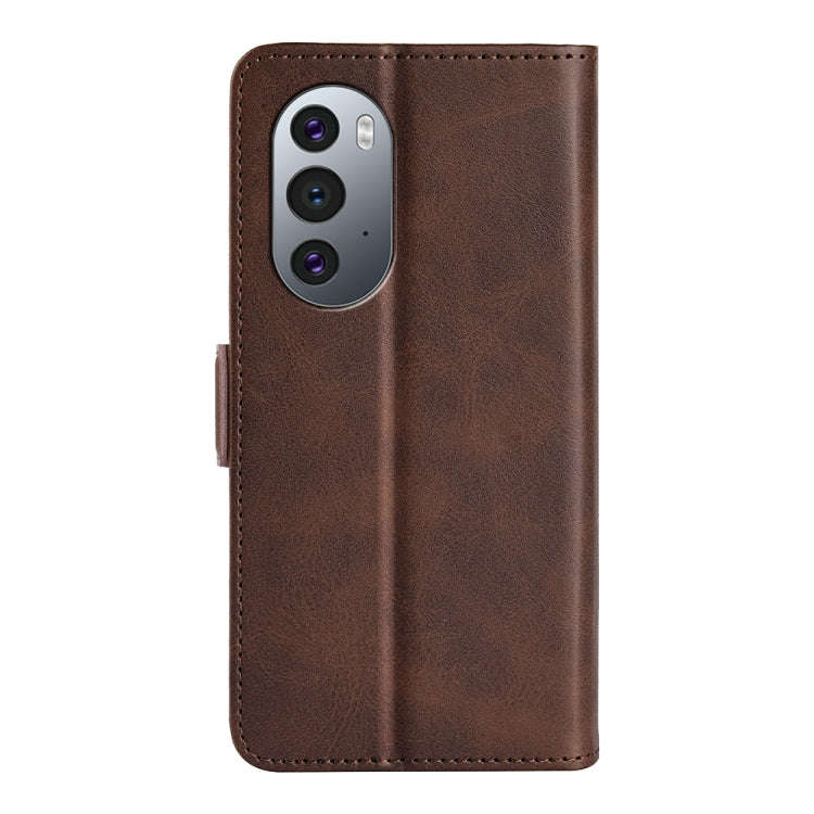For Motorola Edge X30 Dual-side Magnetic Buckle Leather Phone Case(Brown)