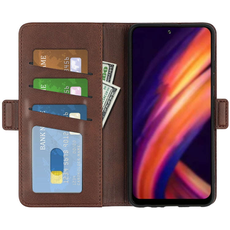 For Motorola Edge X30 Dual-side Magnetic Buckle Leather Phone Case(Brown)