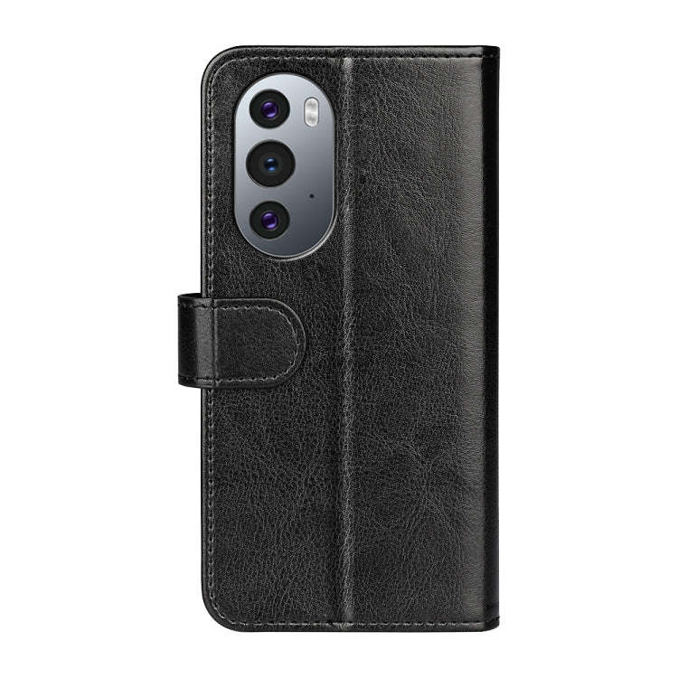 For Motorola Edge X30 R64 Texture Single Horizontal Flip Phone Case(Black)