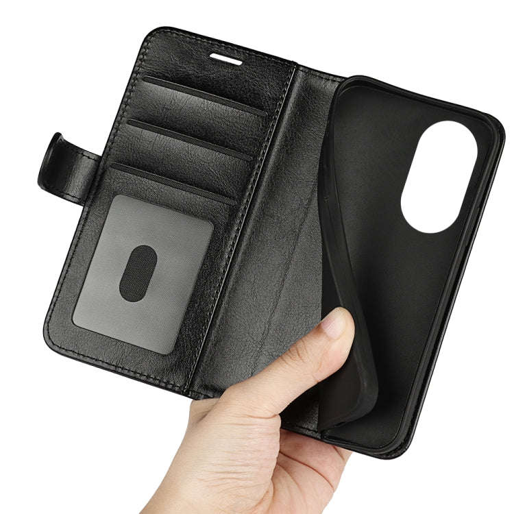 For Motorola Edge X30 R64 Texture Single Horizontal Flip Phone Case(Black)