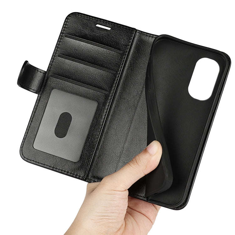 For Motorola Moto G31 4G R64 Texture Single Horizontal Flip Phone Case(Black)