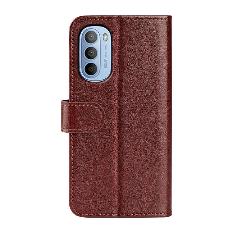 For Motorola Moto G31 4G R64 Texture Single Horizontal Flip Phone Case(Brown)