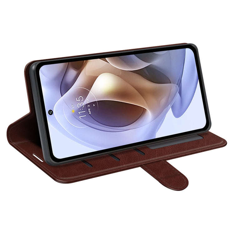 For Motorola Moto G31 4G R64 Texture Single Horizontal Flip Phone Case(Brown)