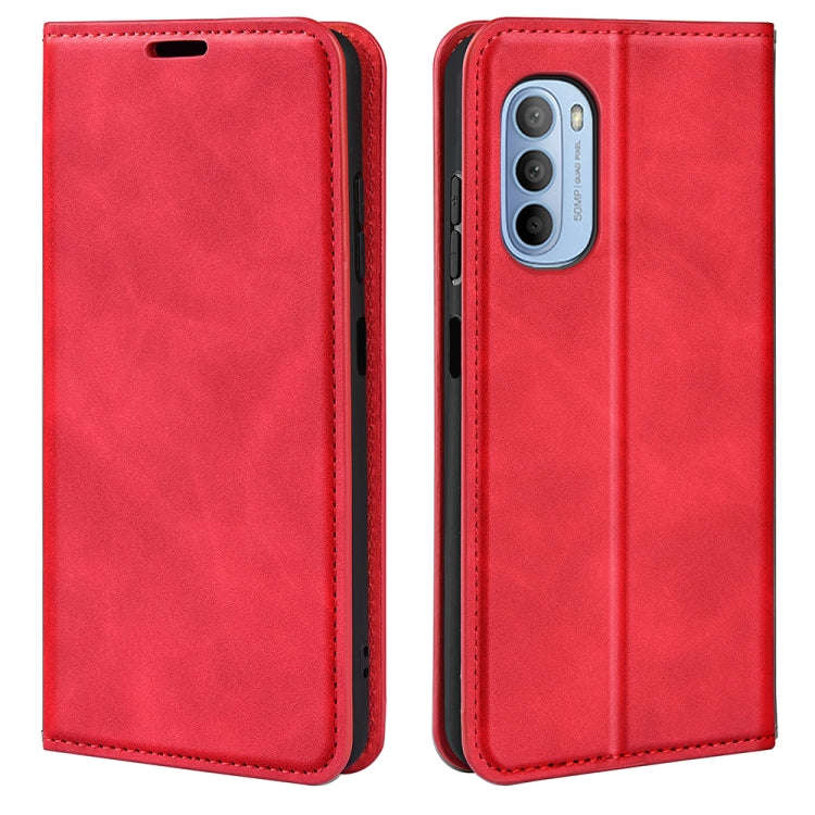 For Motorola Moto G31 4G Retro-skin Magnetic Suction Leather Phone Case(Red)
