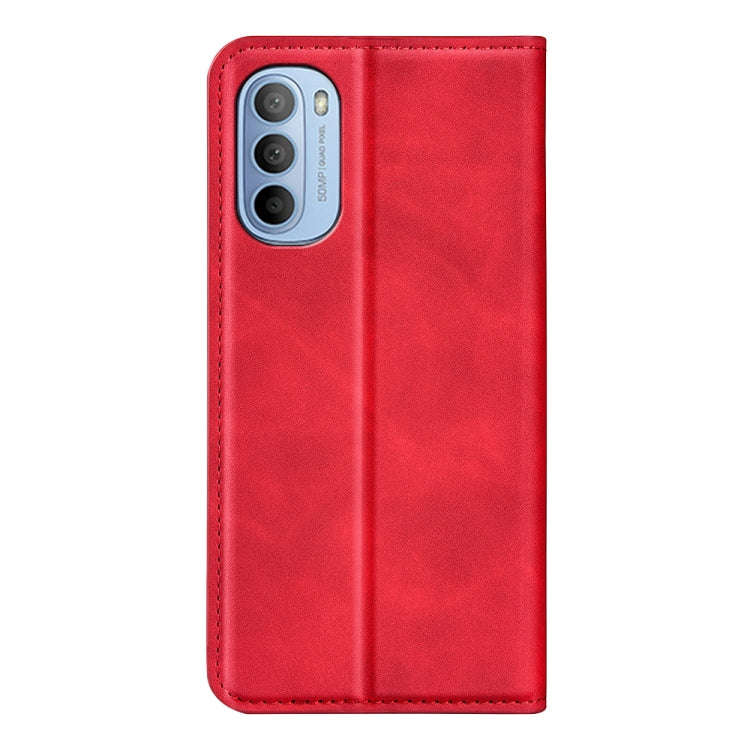 For Motorola Moto G31 4G Retro-skin Magnetic Suction Leather Phone Case(Red)