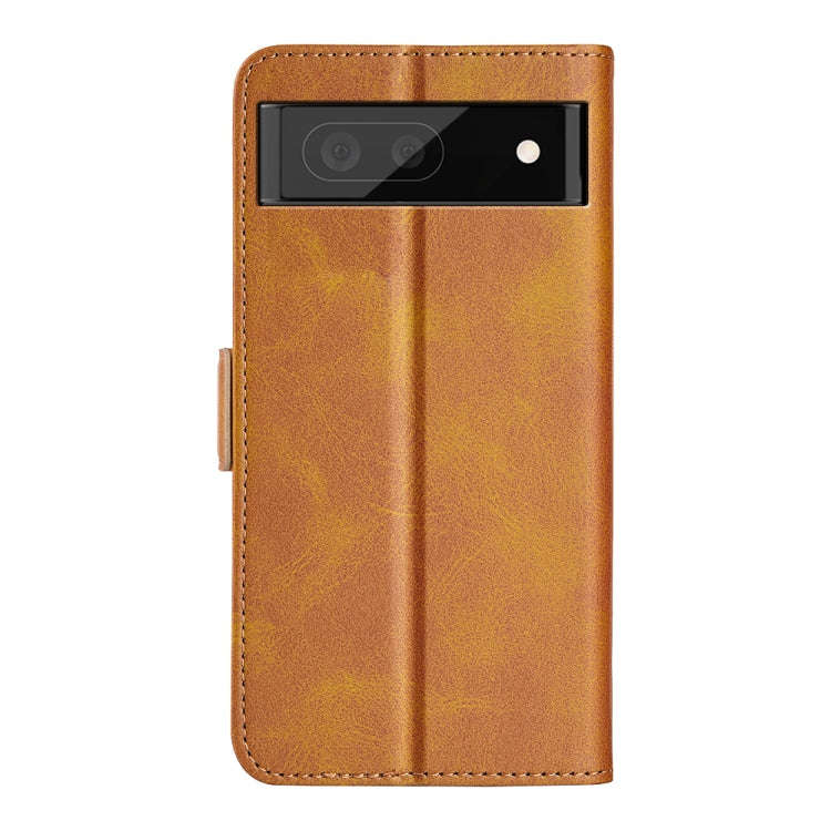 For Google Pixel 6a Dual-side Magnetic Buckle Leather Phone Case(Yellow)