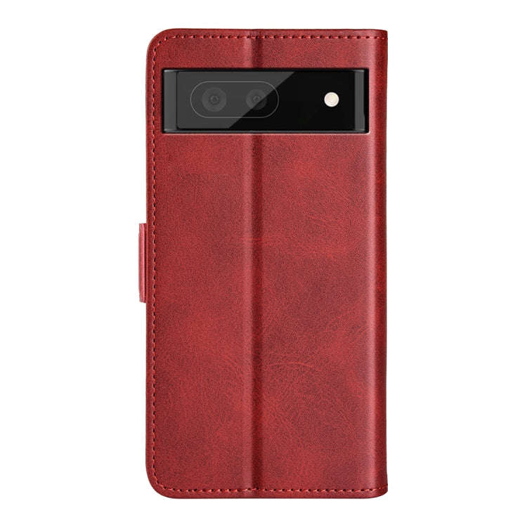 For Google Pixel 6a Dual-side Magnetic Buckle Leather Phone Case(Red)