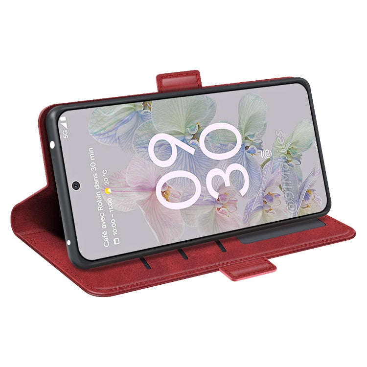 For Google Pixel 6a Dual-side Magnetic Buckle Leather Phone Case(Red)