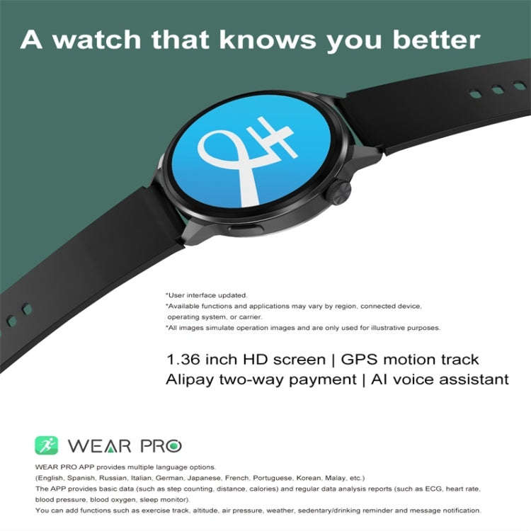 DT4 1.36 inch Silicone Watchband Color Screen Smart Watch(Silver)