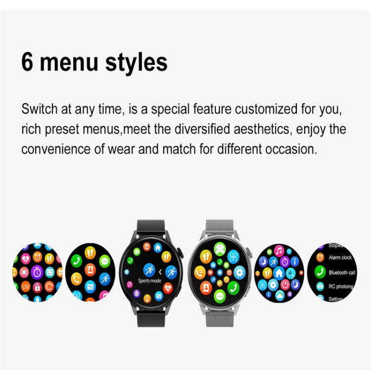 DT4 1.36 inch Steel Watchband Color Screen Smart Watch(Black)