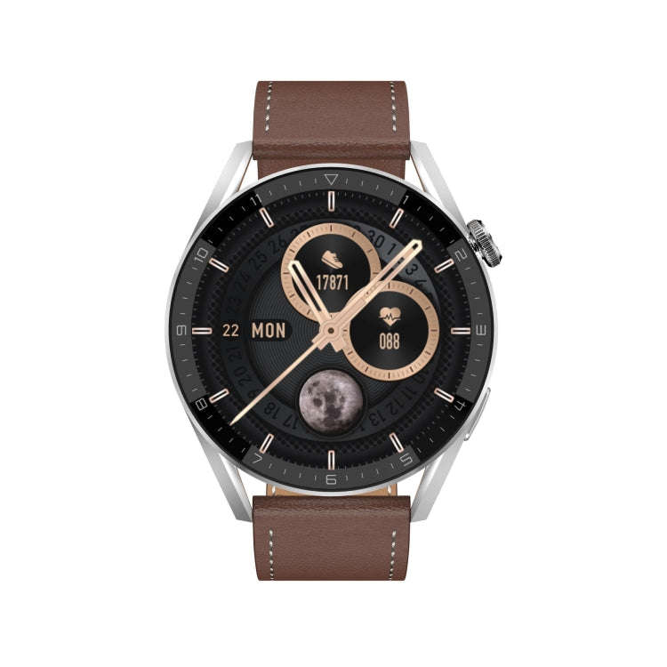 DT3 Max 1.36 inch Leather Watchband Color Screen Smart Watch(Silver)