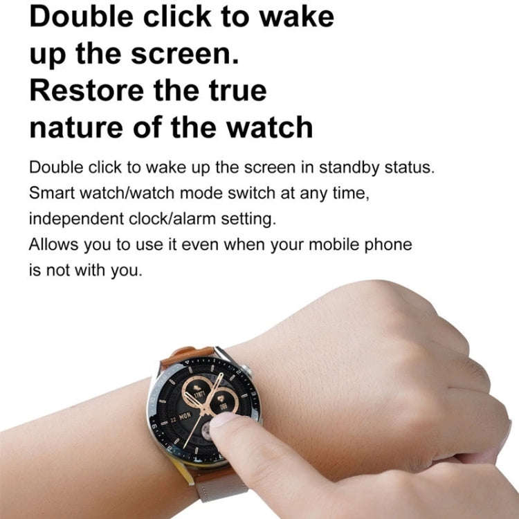 DT3 Max 1.36 inch Leather Watchband Color Screen Smart Watch(Black)