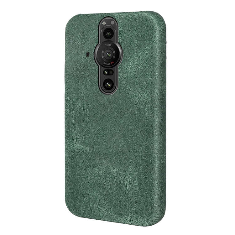 For Sony Xperia Pro-I Ring Holder PU Phone Case(Dark Green)