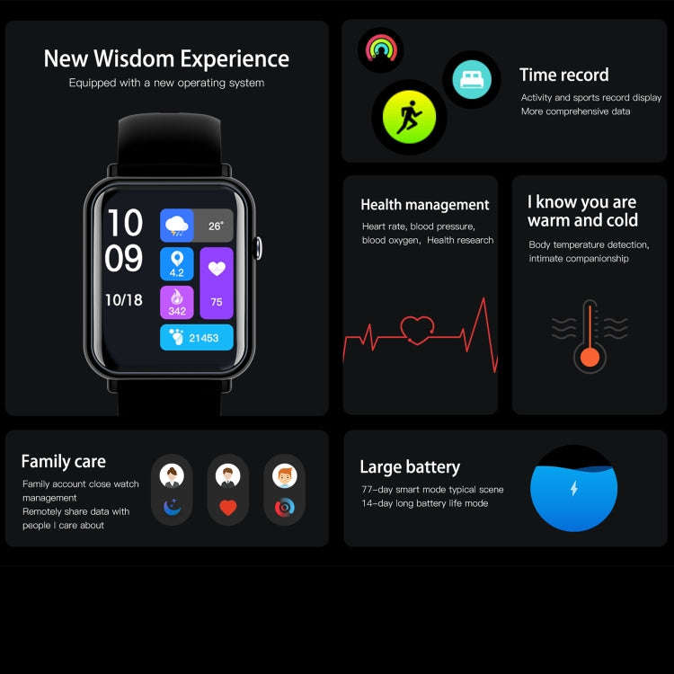 Q19 Pro IP67 Waterproof 1.69 inch Smartwatch(Silver)