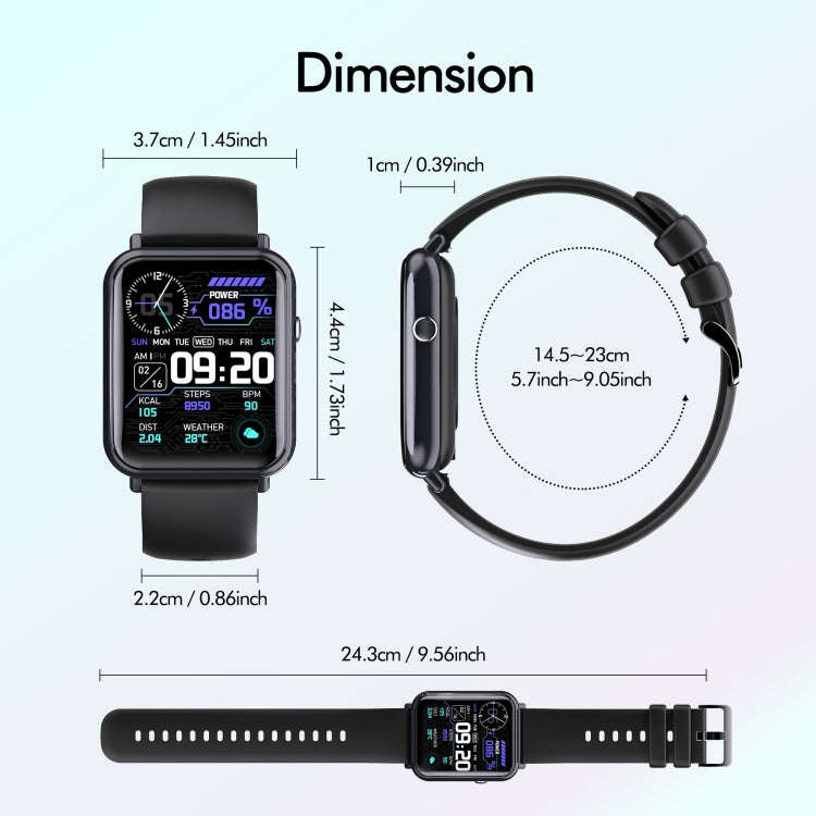 Q19 Pro IP67 Waterproof 1.69 inch Smartwatch(Silver)