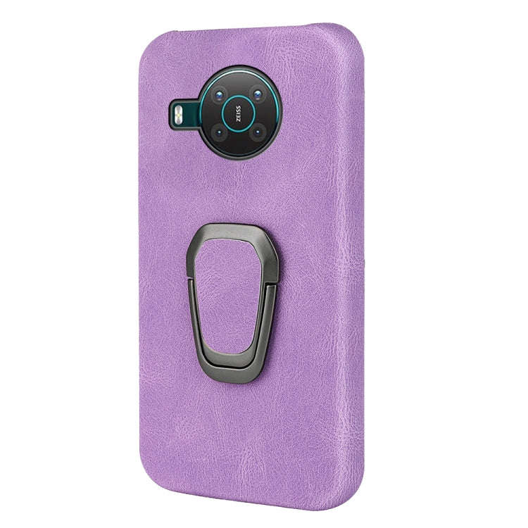 For Nokia X10 / X20 Ring Holder PU Phone Case(Purple)