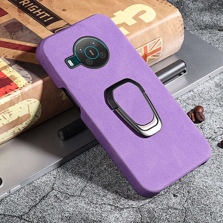 For Nokia X10 / X20 Ring Holder PU Phone Case(Purple)