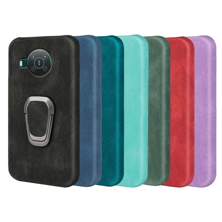 For Nokia X10 / X20 Ring Holder PU Phone Case(Purple)