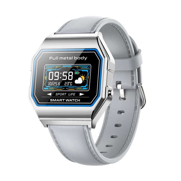 KW18 IP67 0.96 inch Leather Watchband Color Screen Smart Watch(Grey)