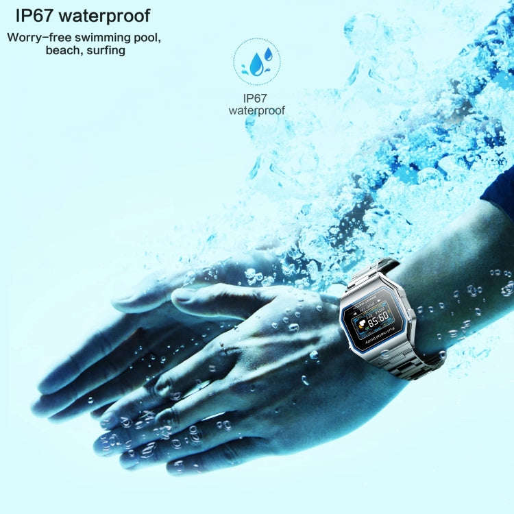 KW18 IP67 0.96 inch Leather Watchband Color Screen Smart Watch(Gold)