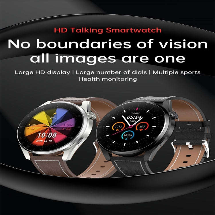 T3 IP68 1.36 inch Leather Watchband Color Screen Smart Watch(Brown)