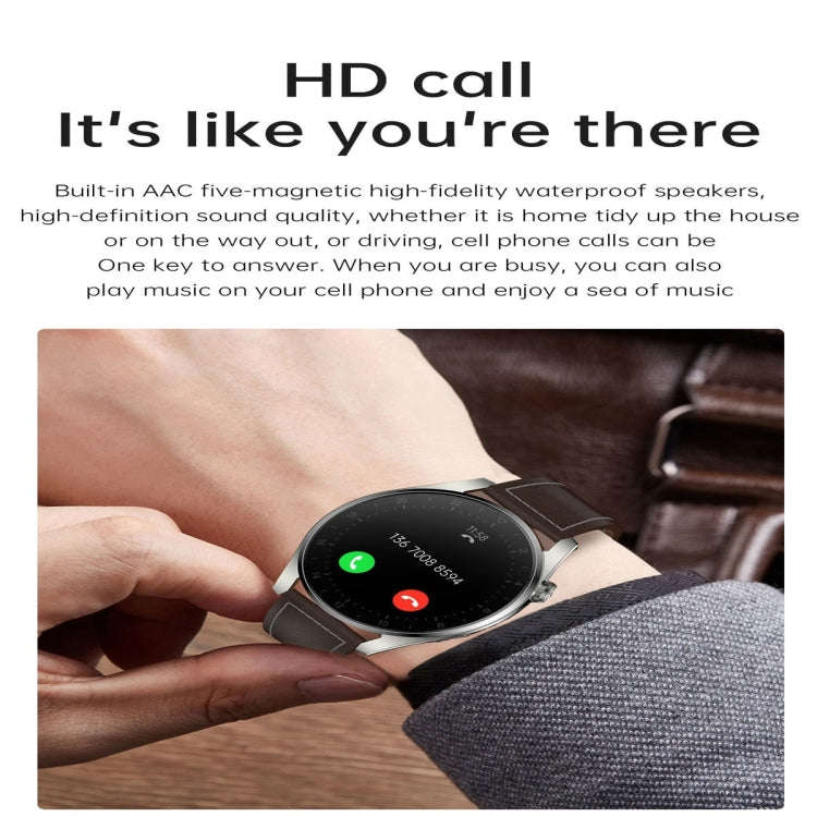 T3 IP68 1.36 inch Leather Watchband Color Screen Smart Watch(Black)