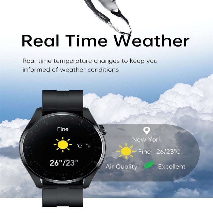 T3 IP68 1.36 inch Silicone Watchband Color Screen Smart Watch(Black)